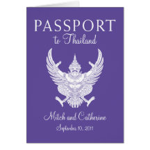 Invitation de passeport de mariage vers la Thaïlan Cartes De Vœux