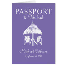 Invitation de passeport de mariage vers la Thaïlan Cartes De Vœux