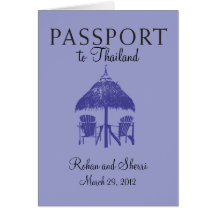 Invitation de passeport de mariage vers la Thaïlan Cartes De Vœux