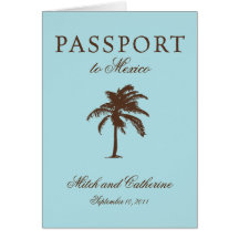 Invitation de passeport de mariage vers le Mexique Carte