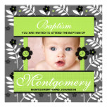 Invitation de photo de baptême pour le bébé décoré