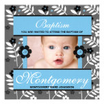 Invitation de photo de baptême pour le bébé décoré