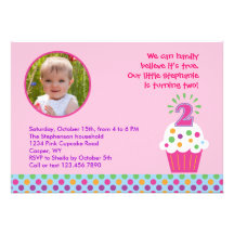 Invitation de photo de fête d'anniversaire de peti