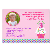 Invitation de photo de fête d'anniversaire de peti
