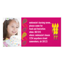 Invitation de photo de Paisley Birthdy Carte Avec Photo