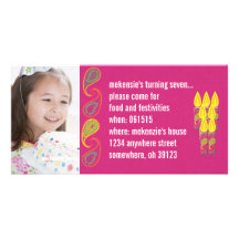 Invitation de photo de Paisley Birthdy Carte Avec Photo