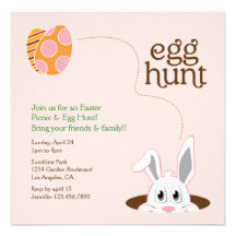 Invitation de pique-nique de chasse à oeuf de pâqu