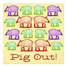 Invitation de Porc- de pique-nique d'été - porcs d