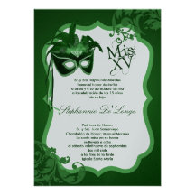 invitation de Quinceanera de masque de mascarade d