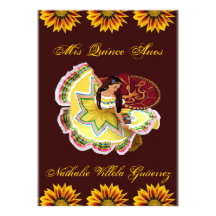Invitation de Quinceanera de Mexicain - Bourgogne 