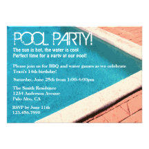 Invitation de réception au bord de la piscine