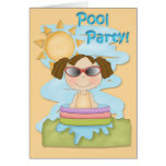 Invitation de réception au bord de la piscine cartes de vœux