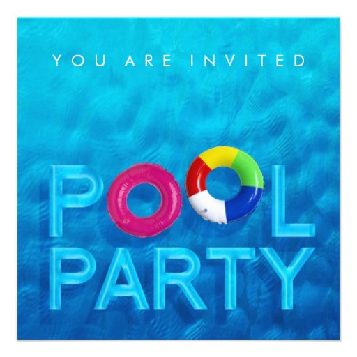 Invitation de réception au bord de la piscine de n