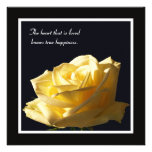 Invitation de renouvellement de voeu de rose jaune
