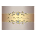 Invitation de sainte communion d'or de filles prem