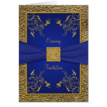 Invitation de soirée de style de carte de bleu roy