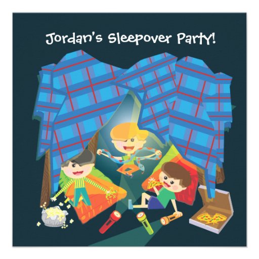 Invitation de soirée pyjamas du Sleepover du garço
