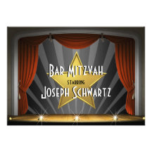 Invitation de star de cinéma de Mitzvah de barre