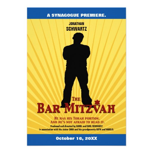 Invitation de star de cinéma de Mitzvah de barre