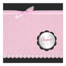 Invitation de sweet sixteen clouté par diamant flo