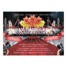 Invitation de sweet sixteen de tapis rouge