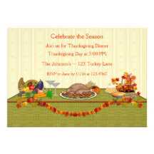 Invitation de Tableau de dîner de thanksgiving