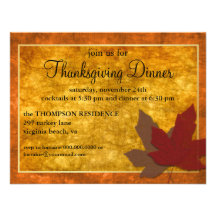 Invitation de thanksgiving d'élégance d'automne