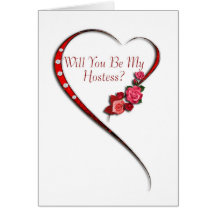 Invitation de tourbillonnement d'hôtesse de coeur carte
