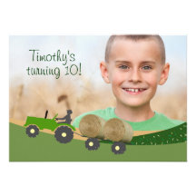 Invitation de tracteur : Scène mignonne de ferme d