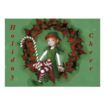 Invitation de vacances de Noël de guirlande d'Elf 