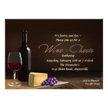 Invitation de vin et de fromage