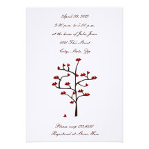 Invitation de wedding shower d'arbre de coeur
