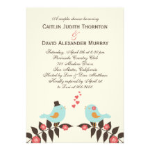Invitation de wedding shower d'inséparables