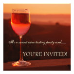 Invitation d'échantillon de vin de coucher du sole