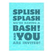 Invitation d'éclaboussure de Splish de réception a