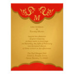 Invitation décorée d'un monogramme de deux dragons