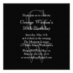 Invitation décorée d'un monogramme moderne d'anniv