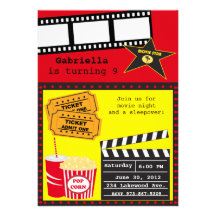 Invitation d'éléments de soirée cinéma