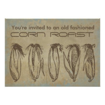 Invitation démodée de rôti de maïs