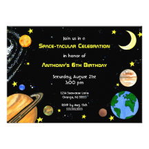 Invitation d'espace extra-atmosphérique d'amusemen