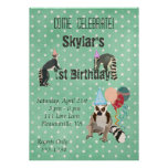 Invitation d'étoile d'anniversaire de lémurs