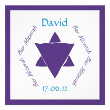 Invitation d'étoile de David de Mitzvah de barre, 