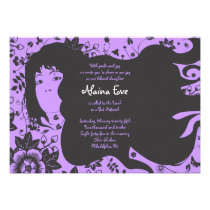 Invitation d'invitation de bat mitzvah de barre de invitations