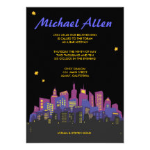 Invitation d'invitation de bat mitzvah de barre de