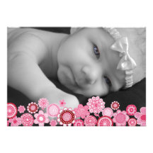 Invitation d'invitation de photo de filles de bapt