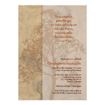Invitation d'obtention du diplôme d'ombre d'arbre 
