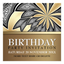 Invitation d'or tribale abstraite de fête d'annive