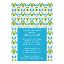 Invitation douce de baby shower de garçon de hibou