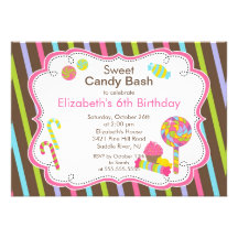 Invitation douce de fête d'anniversaire de fille d
