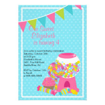 Invitation douce de fête d'anniversaire de fille d